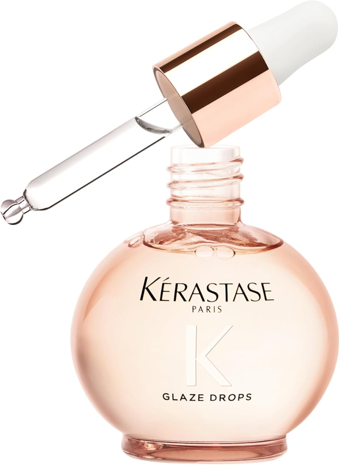 KERASTASE Gloss Absolu - Glaze Drops - Huile Cheveux Légère de Brillance - Adoucit & Discipline - 96H Ultra-Glossy - Huile de Rose Sauvage - Sans Fini Gras - Cheveux Longs Sujets aux Frisottis - 45 ml