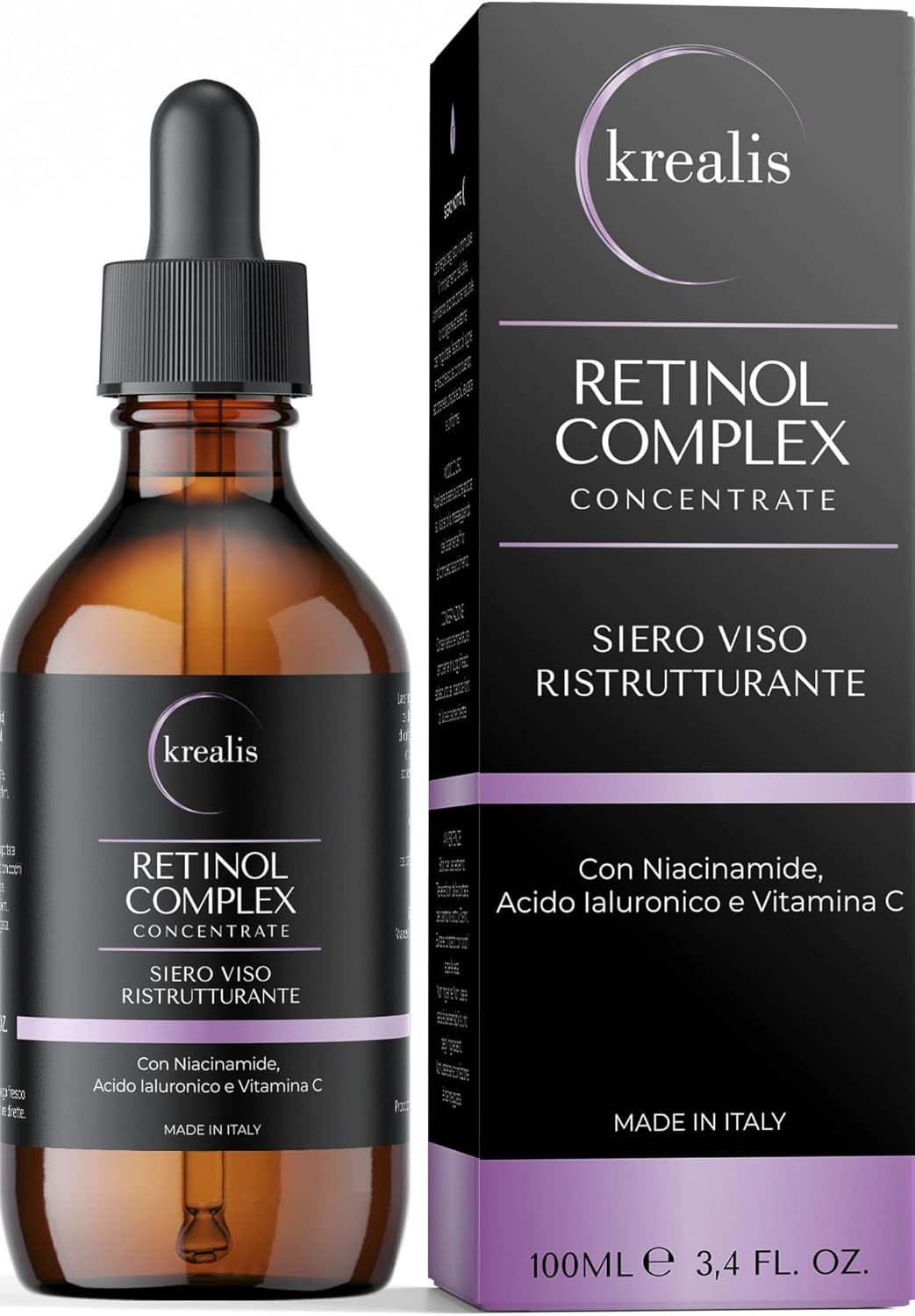 �100ml• Retinol Serum Visage, soins pour le visage avec Niacinamide, Acide Hyaluronique et Vitamine C, Sérum Rétinol Hydratant, Sérum Visage, Anti-ride, Anti-tache pour Femme et Homme