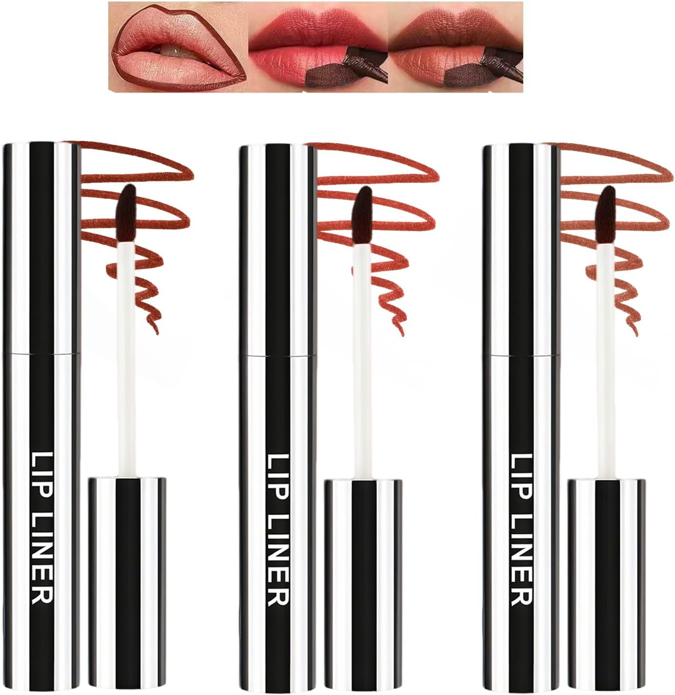 Peel Off Lip Liner Stain,3PCS Crayon à Lèvres Peel-Off – Encre à Lèvres Longue Tenue & Imperméable,encre a levre sans transfert, imperméable, longue durée, naturel et durable