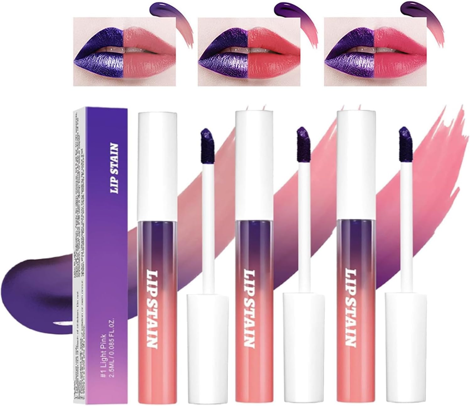 3PCS Peeling Off Lip Stain,Matte Tattoo Peel Off Lip Liner Set Detachable Lip Liner Long Lasting Waterproof Matte Lip Gloss Liquid Lipstick