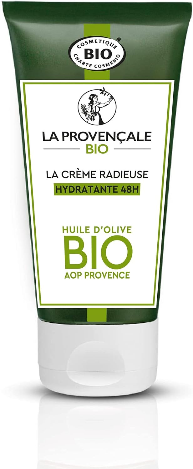 La Crème Radieuse Hydratante – Soin Visage Certifié Bio – Huile d’Olive Bio AOC Provence – Pour Tous Types de Peaux, Même Sensibles – 50 ml 50 ml (Lot de 1)