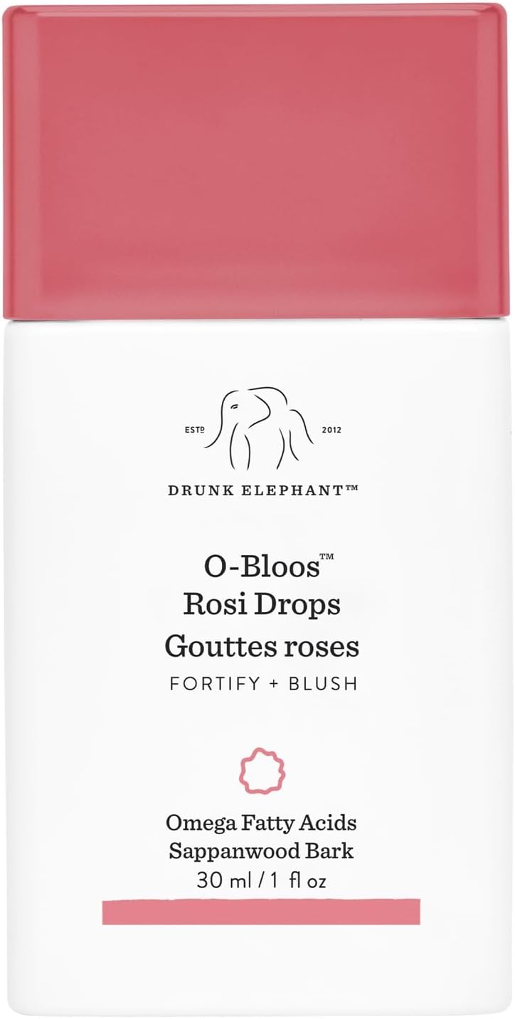 Drunk Elephant O-Bloos Rosi Drops – 30 ml – Gouttes de sérum de couleur rose pêche – Soin clinique propre – Sans cruauté envers les animaux – Testé dermatologiquement – Sans huiles essentielles