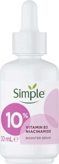 Simple Sérum Booster à 10% de Niacinamide (Vitamine B3) Produit de soin pour la peau adapté à tous les types de peau pour un teint et une texture uniformes 30 ml Sérum niacinamide