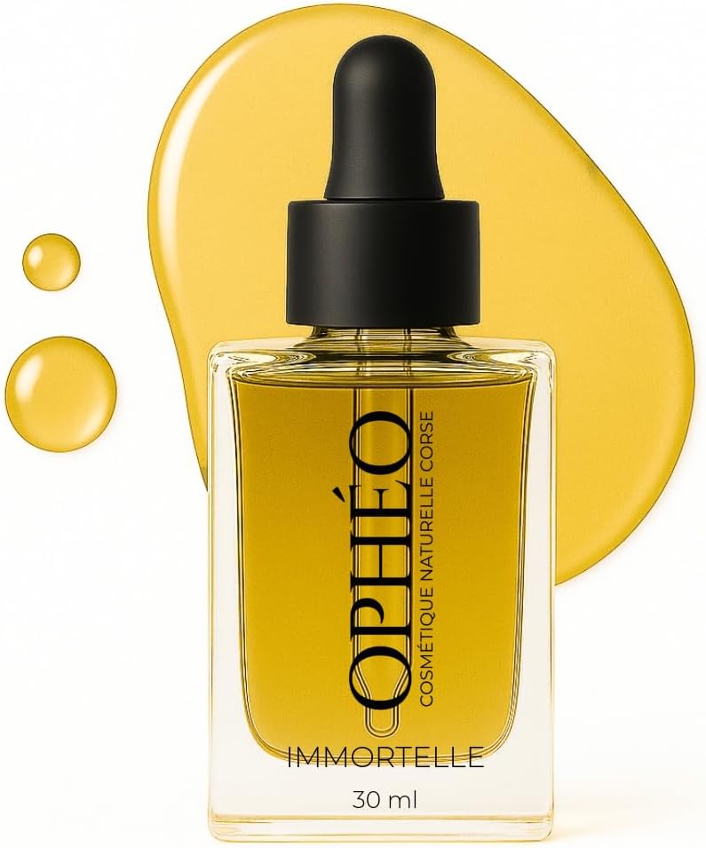 Huile Visage Immortelle Régénérante - Soin Anti-Âge & Éclat - Immortelle Corse Bio - Sans Huile Essentielle - 30ml