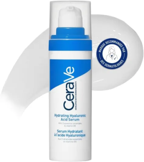 CeraVe - Sérum Hydratant à l'Acide Hyaluronique - Nourrit, Hydrate et Apaise - Diffusion Continue des Actifs - Aux 3 Céramides & Vitamine B5 - Tous Types de Peau - 30 ml