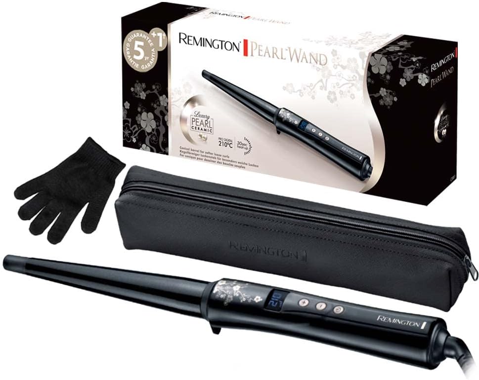 Boucleur à cheveux [Conique 13-25mm: Ondulations naturelles] (Céramique Premium avec éclats de perles, chaleur homogène, Ecran LCD, 130-210°C, gant de protection) Fer à boucler CI951 Boucleur nouveau