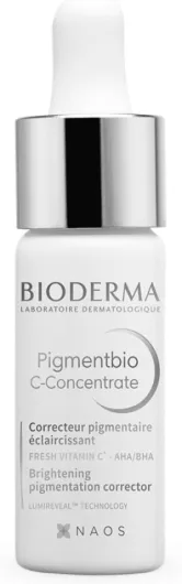 BIODERMA Pigmentbio C-Concentrate - Sérum de nuit correcteur pigmentaire et éclaircissant - Cure de Vitamine C contre les taches brunes - Peaux hyperpigmentées et sensibles - Flacon 15 ml