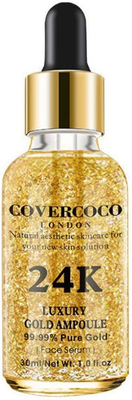 Allbesta Sérum 24k Gold Elixir Hydratant Raffermissant Anti Ageing Anti-Rides Infused Essence Oil Drops pour Le Maquillage du Visage Soin de la Peau