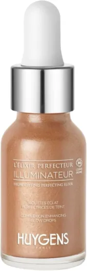 L'Élixir Perfecteur Illuminateur, Sérum Soin Illuminateur, Fini Lumineux, Nacres Dorées et Argentées, Teinte Universelle, Toutes Carnations, Visage et Décolleté, Bio, 99,5% Naturel
