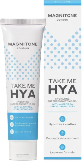 Take Me Hya - Gel Supraconducteur Hydratant à l'Aloe Vera + Acide Hyaluronique, pour Appareil de Tonification Faciale à Micro-courant LiftOff - Hydrate et Apaise, Cruelty-Free & Vegan