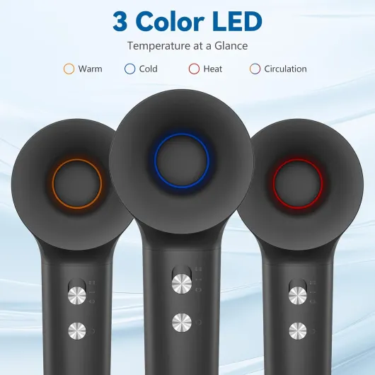 TQQ Seche Cheveux Professionnel, 200 Millions ionique Négatifs, Moteur Haute Vitesse 110000 TR/Min, 57dB Faible Bruit Sèche Cheveux Pour Maison et Voyages Gris Foncé