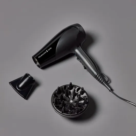 Sèche-cheveux Ionique [Puissant & Léger] Ionic Dry Noir (2200W, coiffage délicat en douceur & répartition uniforme de chaleur, 3 températures / 2 vitesses, concentrateur, diffuseur) D3198
