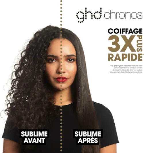 Ghd - Lisseur cheveux ghd chronos - Fer à lisser professionnel - Coiffage 3x plus rapide, plus brillant, 2x moins de frisottis, sans chaleur extrême - Lisseur boucleur idéal tous types cheveux Noir