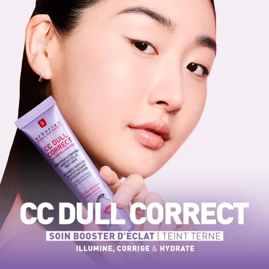 Erborian - CC Dull Correct - Soin Perfecteur Automatique de Teint - à Base de Centella Asiatica - Booster d’Eclat Illuminateur, Peau Unifiée - Crème Visage - Produit Coréen 45 ml (Lot de 1)
