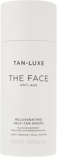 TAN-LUXE THE FACE Gouttes autobronzantes légères/moyennes (30 ml) Ajoutez des gouttes bronzantes anti-âge aux soins de la peau pour un bronzage personnalisé du visage 30 ml (Lot de 1) Black
