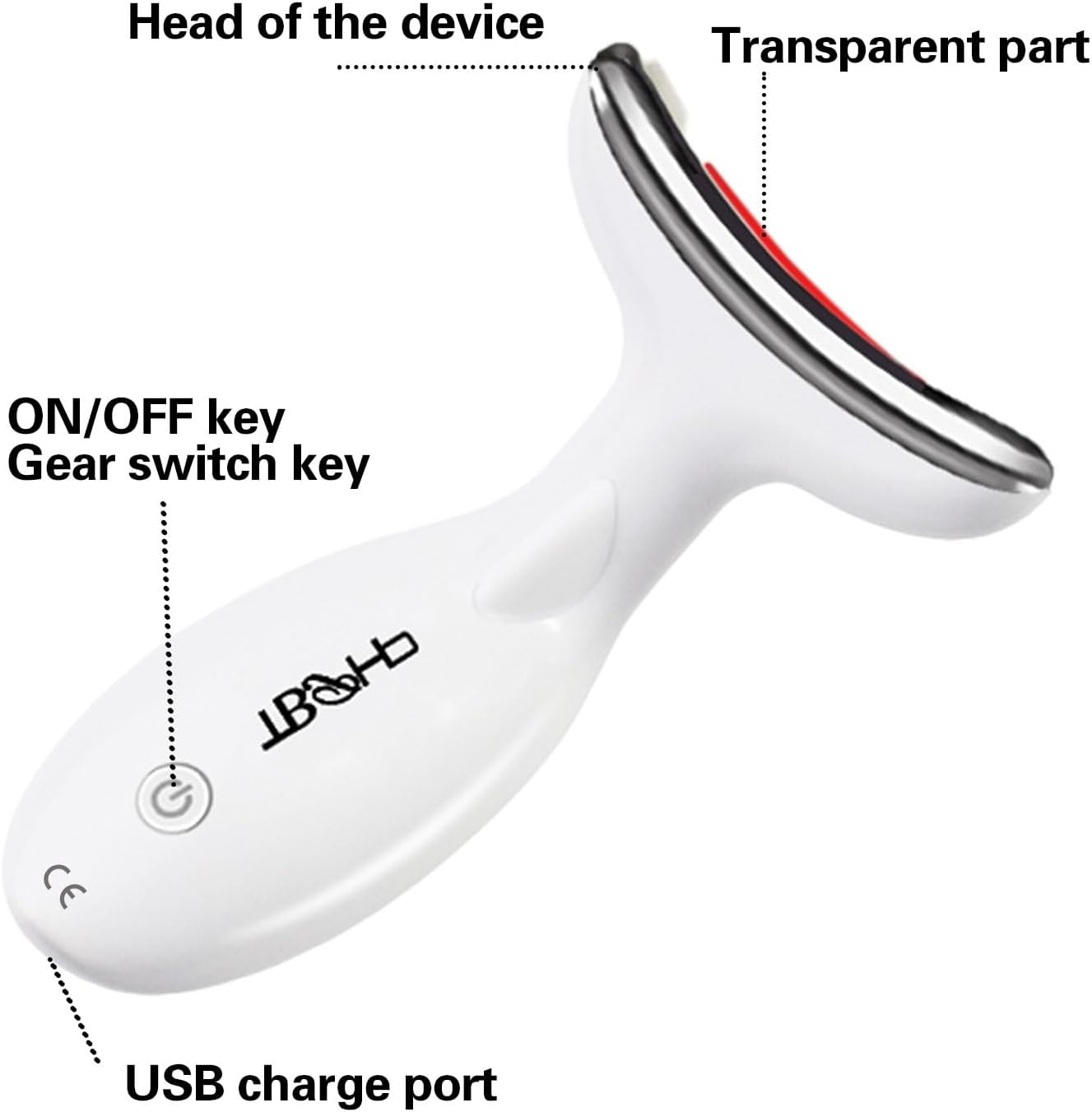 Appareil Masseur Facial,Electrique Appareils Lifting Massage Visage,Serrage Raffermissement Levage Pour Visage et Cou avec USB Rechargeable