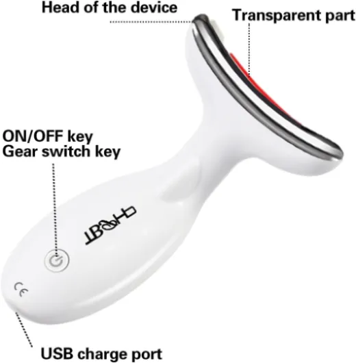 Appareil Masseur Facial,Electrique Appareils Lifting Massage Visage,Serrage Raffermissement Levage Pour Visage et Cou avec USB Rechargeable