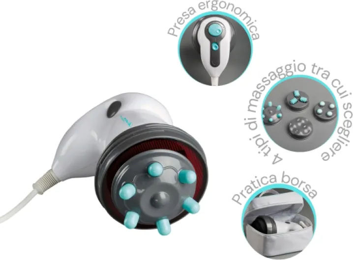 ARDES - Appareil de massage professionnel anti-cellulite avec chauffage infrarouge pour le fessier et les jambes avec 4 accessoires interchangeables et une pochette de voyage Modèle ARM240N