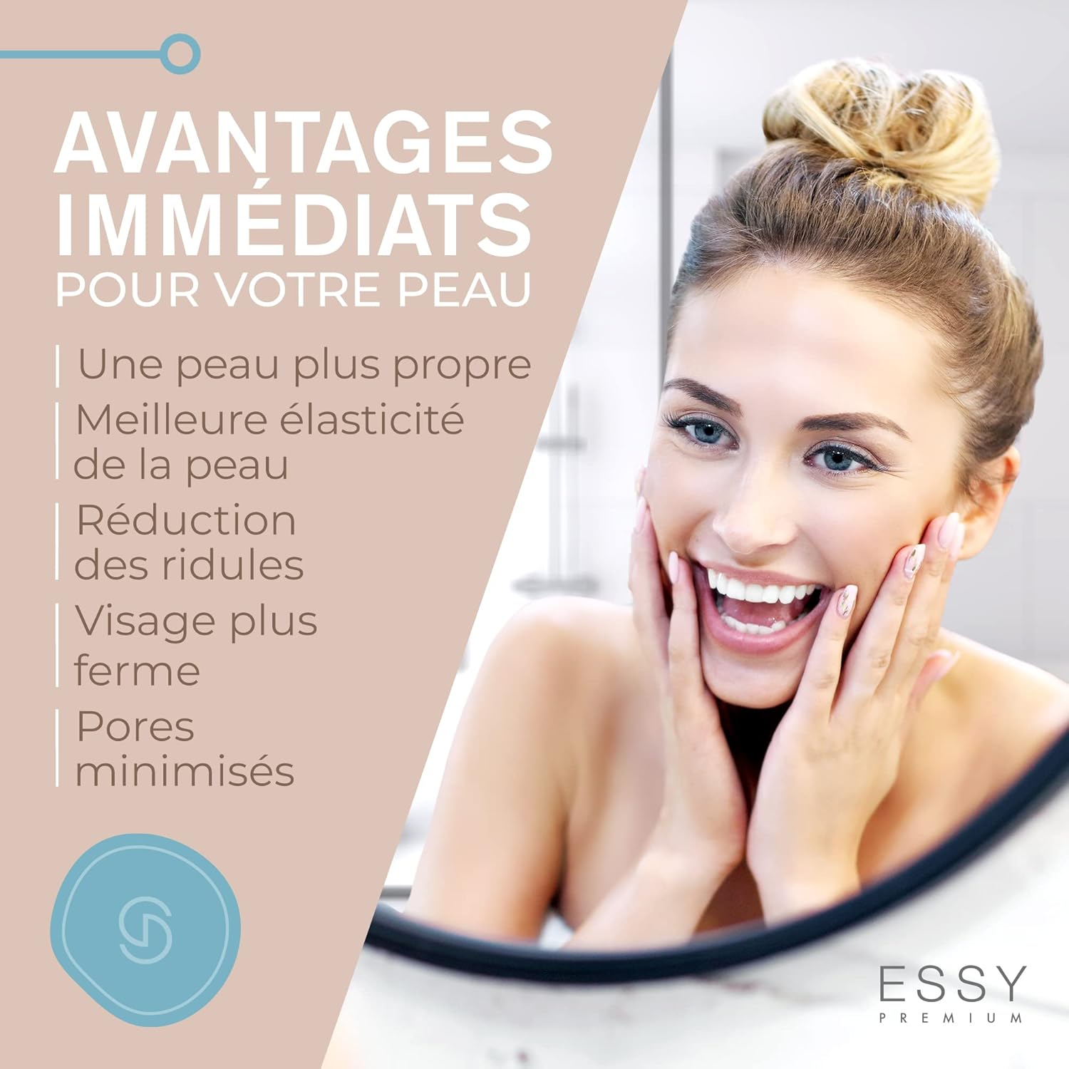 Essy Aspirateur Point Noir Blackhead Remover Extracteur Point Noir Visage Machine Appareil Aspirer les Points Noirs Nez Epurateur de Peau Extracteur Comedon Aspirateur Bouton Visage Enlever Bouton Bleu et Blanc 1 unité (Lot de 1)