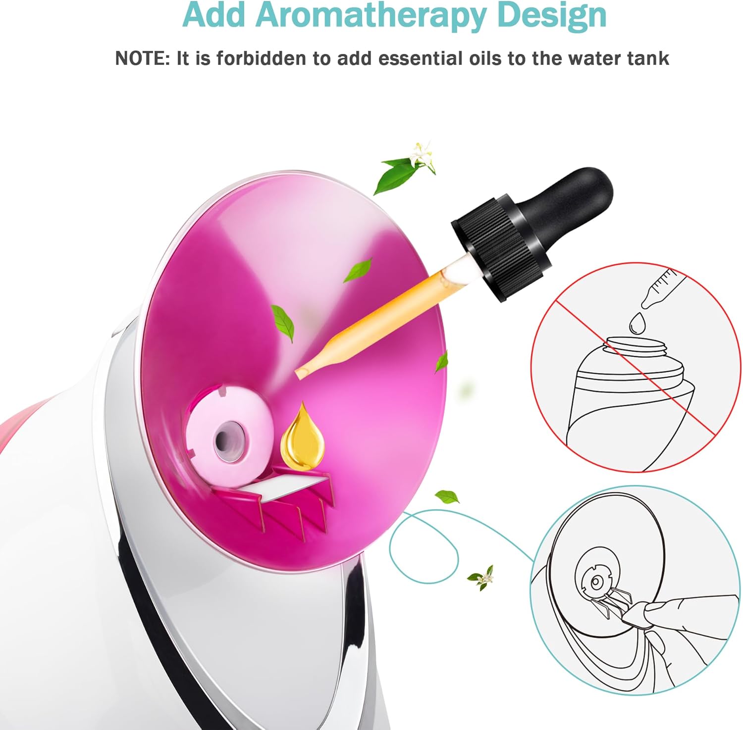 Vapeur Visage Vaporisateur EZBASICS Sauna Spa Facial Chaude Nano Ionique Visage Steamer Humidificateur Appareil Outils Nettoyage Pores 1 Pack + 5 Stainless Steel Skin Kit Rose