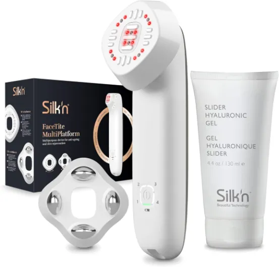 Silk'n Appareil anti-âge et soin de la peau I Facetite Multiplatform I Réduit les rides et les ridules avec technologie infrarouge et lumière LED rouge I pour le visage et le cou, sans fil, Blanc