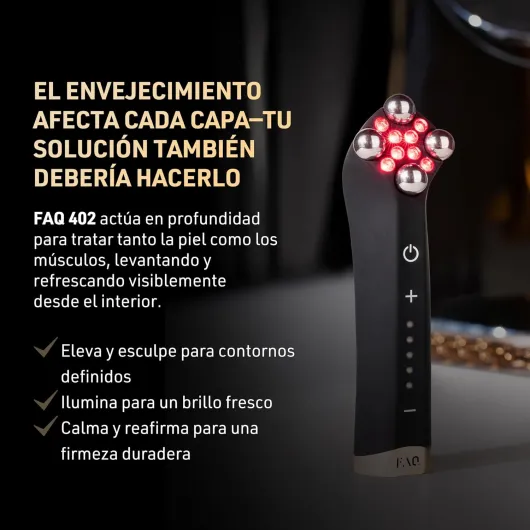 Coffret FAQ Sculpt & Glow – FAQ 402 Microcourant + Sérum Miel de Manuka P1 30 ml – Appareil anti-âge avec massage visage, acide hyaluronique et serum visage hydratant Bundle