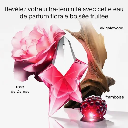MUGLER ANGEL NOVA Eau de Parfum Rechargeable, Parfum pour Femme Fruité Floral Boisé, Parfum Féminin 25 ml