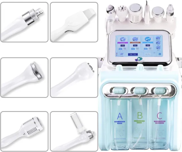 Machine de soins de la peau à l’oxygène d’hydrogène 6 en 1 Machine faciale professionnelle pour le visage à domicile Hydratant Aqua Facial Device
