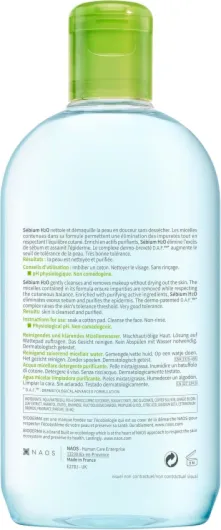 BIODERMA Sébium H2O – Eau micellaire dermatologique – Nettoie, démaquille et purifie – Limite la sécrétion de sébum – Peaux mixtes à grasses – Prescrite par des dermatologues – Flacon 500 ml