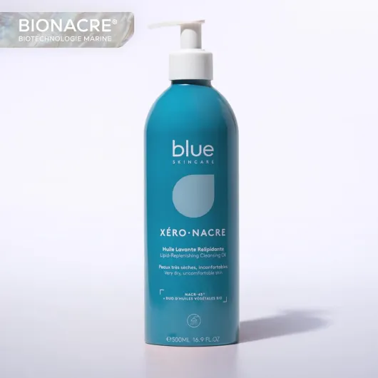 Huile Lavante Relipidante - Nettoie, nourrit & apaise - 99% d'ingrédients d'origine naturels, Bionacre® & Prébiotiques - Pour tous types de peaux - Dès la naissance - 500 ml