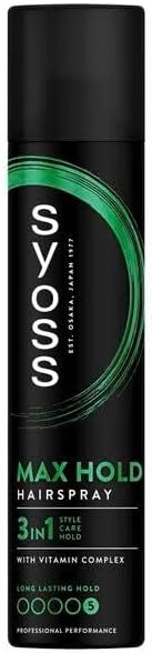 Syoss Lot de 6 sprays pour cheveux - Tenue maximale 3 en 1 - Avec complexe vitaminé - 300 ml