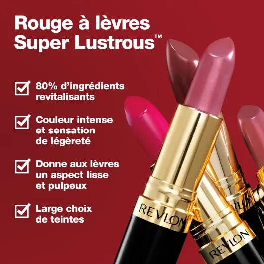Rouge à lèvres Super Lustrous, Formule crémeuse pour des lèvres douces et pulpeuses, Sensation d'hydratation, 762 Flushed, 4,2g Flushed (762)