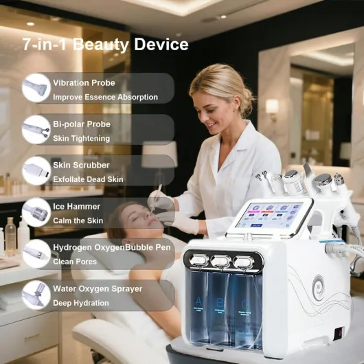 Générique Hydrafacial Machine Professionnel 7 en 1 Facial Machine Nettoyage en Profondeur Hydratant Hydrogène Oxygène Beauty Machine Machine de Microdermabrasion Diamond Clean