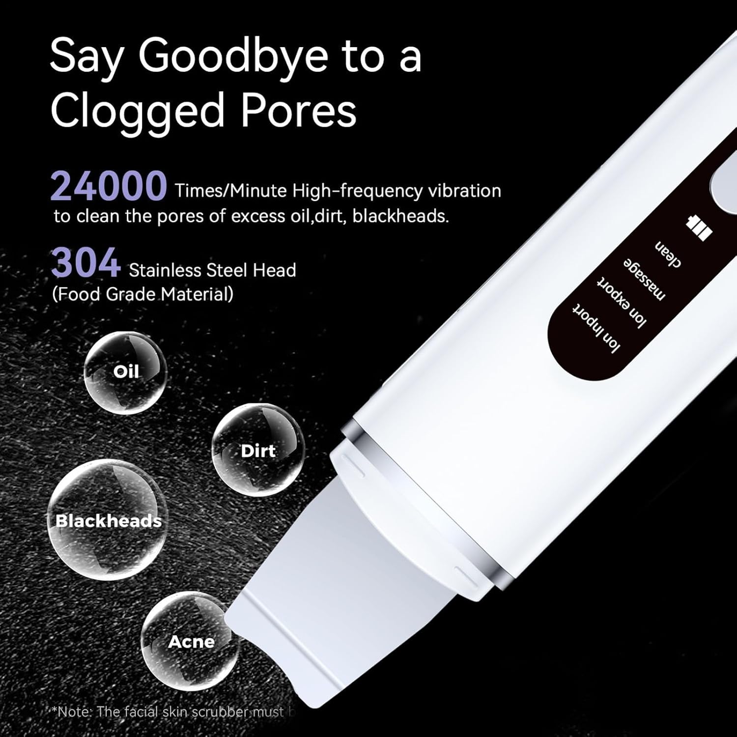 Épurateur De Peau, Nettoyeur De Peau Ultrasonique Avec Différents Modes, Ultrasonique Épurateur Pores Visage, Appareil De Nettoyage Point Noirs, Vibration Peeling Ultrason Massage Du Visage