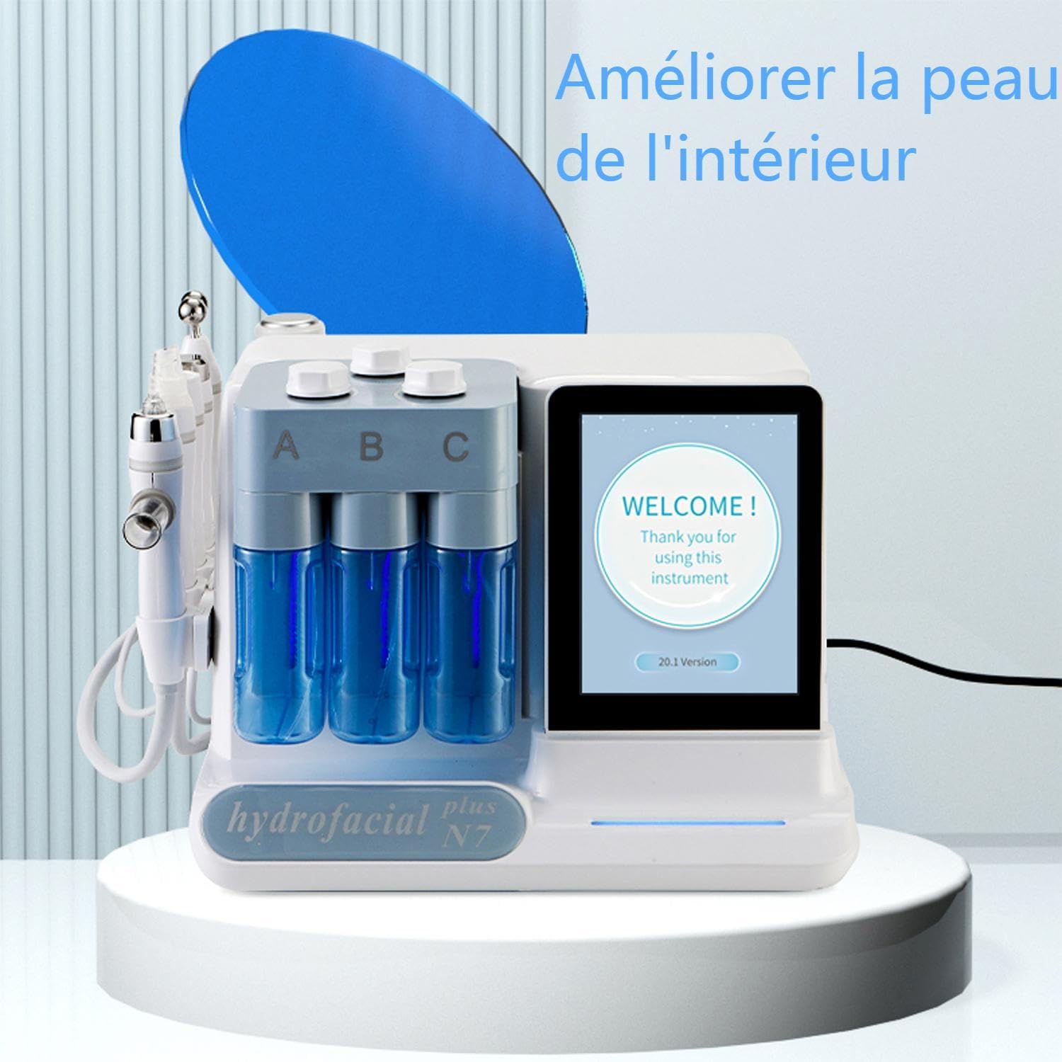 Machine De L'Oxygène Hydrafacial Beauté, Hydroxyde Bulle 6-In-1 Professionnel Diamant Microdermabrasion Water Peeling Hydro Dermabrasion Rf Scrubber Hydrafacial