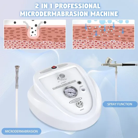 Beauty Star Machine de microdermabrasion diamant 2 en 1 améliorée, système professionnel d'appareils de dermabrasion diamant à la maison, outil de nettoyage des pores du visage (aspiration sous vide
