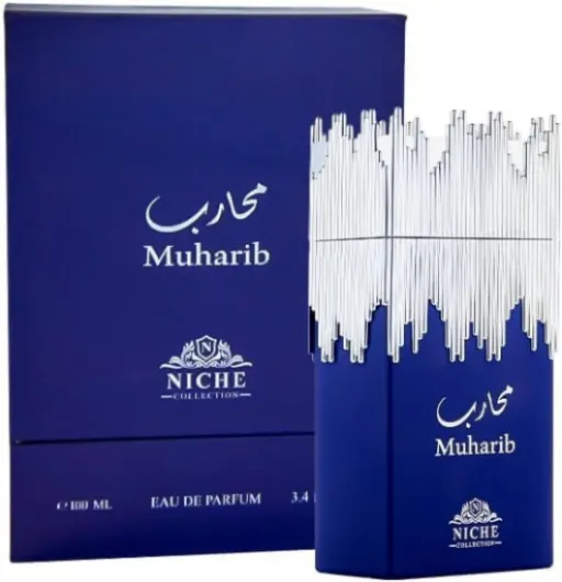 Muharib Niche Collection Eau de parfum 100 ml – Parfum agrumes épicé pour homme avec bergamote, pomme, ananas et patchouli - Parfum masculin longue durée avec musc bois de cèdre Agrumes (Muharib)