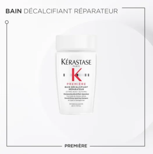 KERASTASE Première - Coffret Cheveux - Protocole Décalcifiant - Concentré Décalcifiant Ultra-Réparateur 45 ml + Bain Décalcifiant Réparateur 80 ml + Masque Filler Réparateur - Cheveux Secs & Abîmés