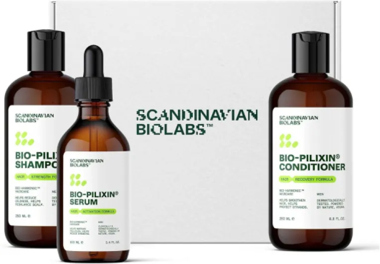 Routine capillaire pour favoriser la pousse des cheveux, pour homme - Shampoing fortifiant, après-shampoing, sérum pour la pousse des cheveux 200 ml (Lot de 3)