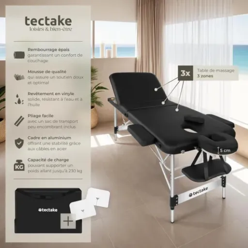 Test tectake Table de Massage 3 Zones : la table pliable qui fait le job sans exploser le budget
