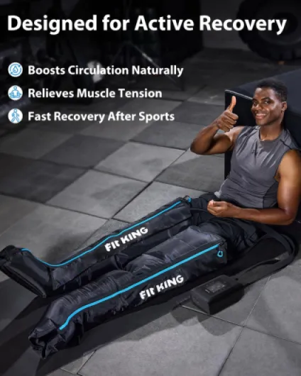 FIT KING Cordless Leg Massagers for Pain and Circulation, Compression Boots Portable Recovery System Post-Workout Relaxation Fast Recovery for Athletes(Medium) Medium 1