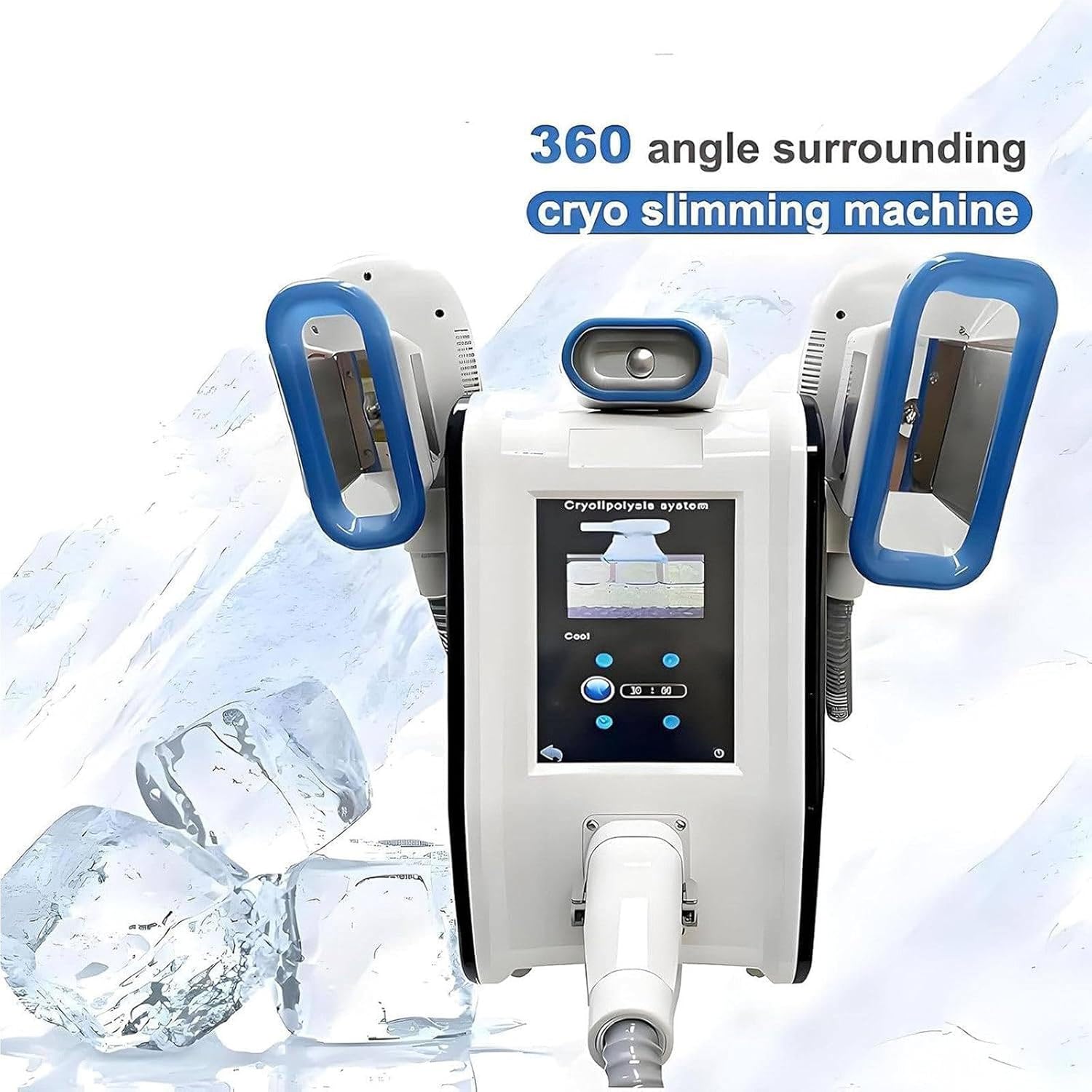 Appareil De Cryolipolyse à 3 Poignées pour L'élimination des Graisses par Le Froid,Appareil De Remodelage Corporel par Cryolipolyse,Appareil De Cryothérapie à 360°,Cryoconservation