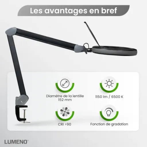 Test Lumeno Lampe loupe LED 8513SW : la grosse loupe de bureau qui fait le job sans chichi