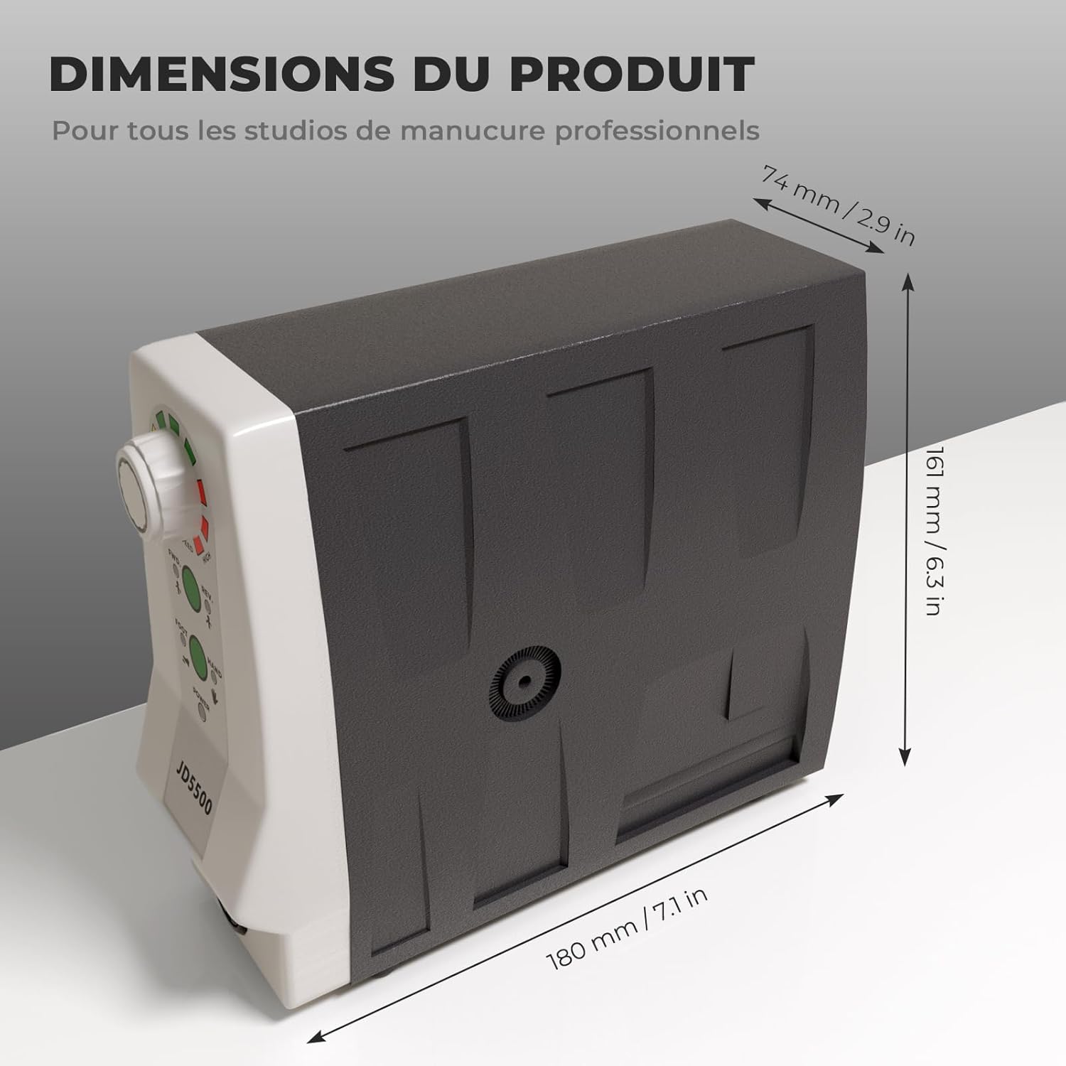 Ponceuse à Ongles Professionnelle 35000 tr/min, 85W, Puissante, Silencieuse et Aucune Vibration, Equipée d'une Pédale - Manucure Pédicure Machine Idéale Pour les Salons de Manucure