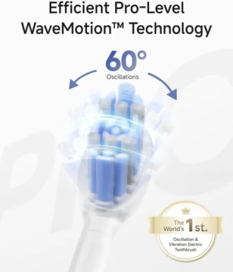 Laifen Wave Pro Electric Toothbrush for Adults, 60° Oscillations & 66,000 VPM for 13x Plaque Removal, Smart App, 70-Day Battery, IPX8 Waterproof, 2 Pro Brush Heads, Ideal for Travel (Stainless Steel) Stainless Steel 1 count (Pack of 1)