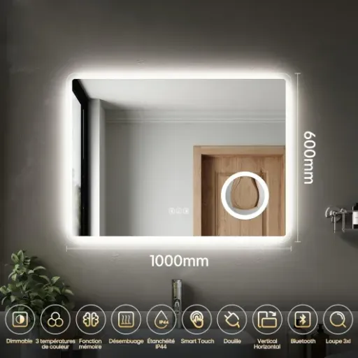 Test SIRHONA Miroir Salle de Bain 100x60 : le miroir connecté qui change vraiment la routine du matin