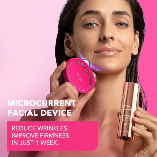 BEAR 2 Appareil micro courant visage liftant et tonifiant avancé - Sculptant anti-âge - Lifting visage instantané - Raffermir, modeler - Non invasif - Fuchsia Bear 2 Fuchsia