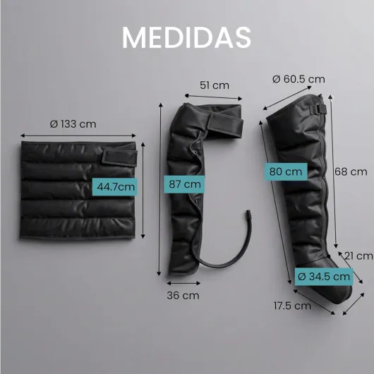 , Bottes Pressothérapie, Drainage Lymphatique, Appareil de Massage, Equipe Complète, Massage et Relaxation, Facile à Utiliser, Eficacité Professionnelle (Kit Complet - Noir)