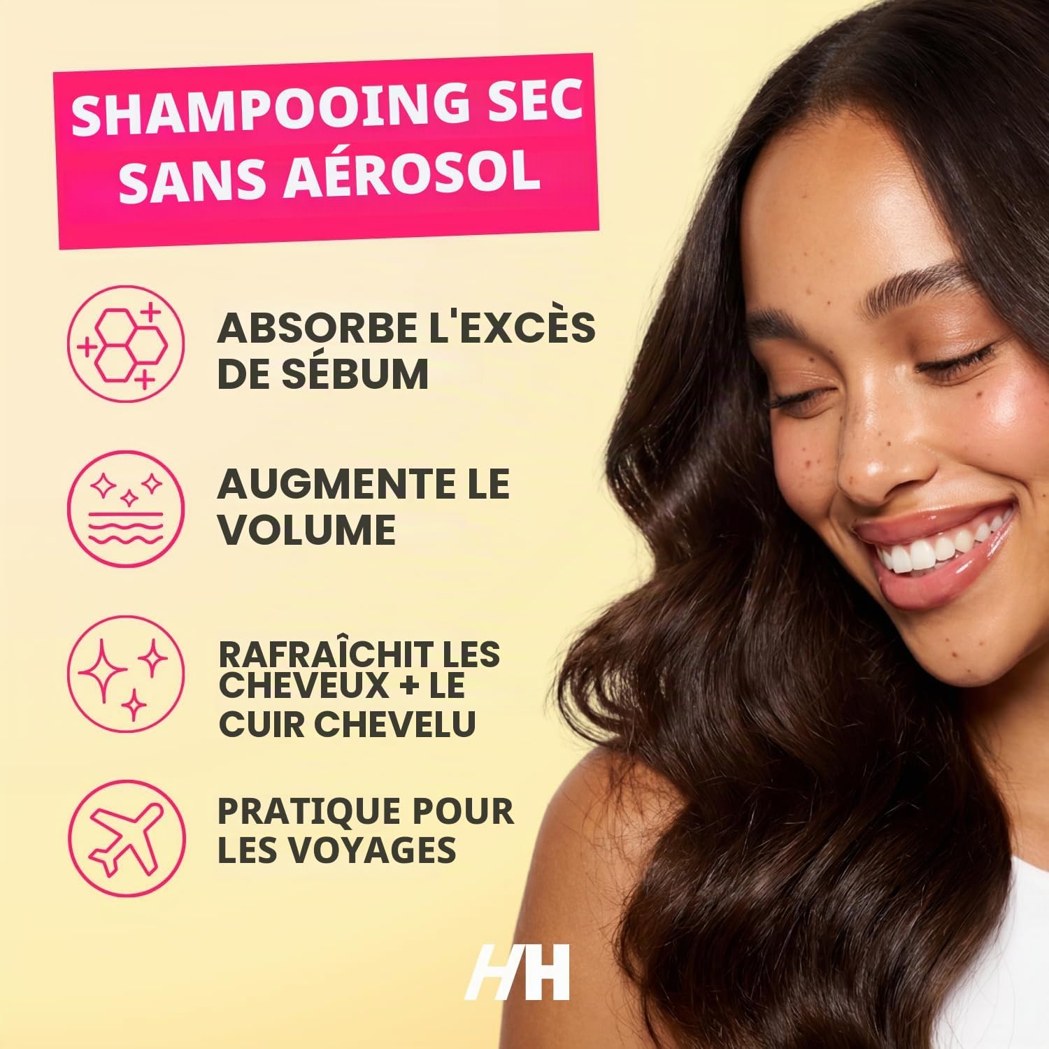 Handmade Heroes - Shampoing Sec Drop Dead Gorgeous, Non - Aérosol, 50g - Naturel et Vegan - Poudre Pour Cheveux Volumisante, Soins des Cheveux Femmes, Hommes - Pour Cheveux Bruns Moyens à Foncés 50 g (Lot de 1)