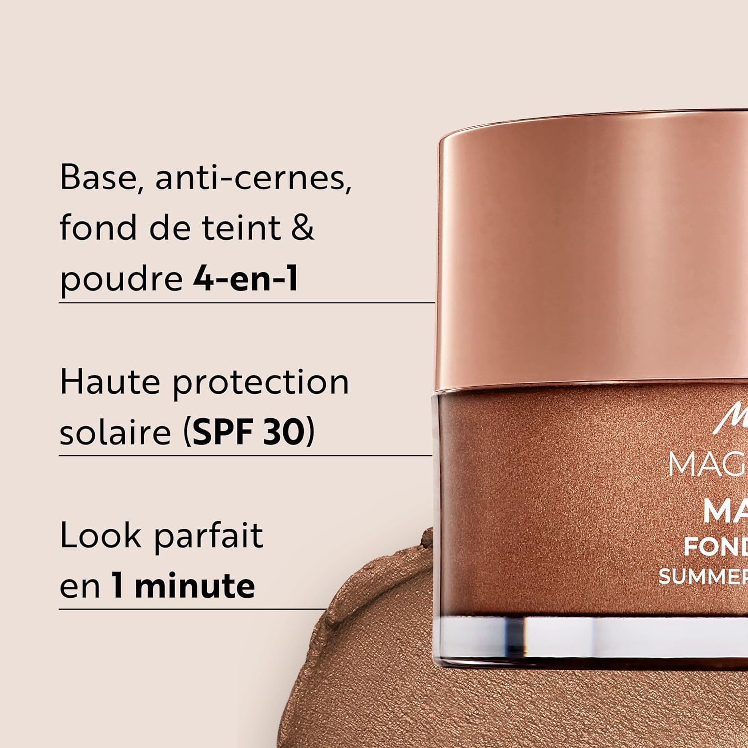 M - Asam MAGIC FINISH Summer Teint Spf 30 Fond Mousse (30ml), une Base Maquillage 4-En-1 : Primer, Make Up, Poudre & Anti-Cernes, Naturel & Léger pour Tout Type de Peau, Végétalien 30 ml (Lot de 1) 03 Peaux hâlées ou bronzées